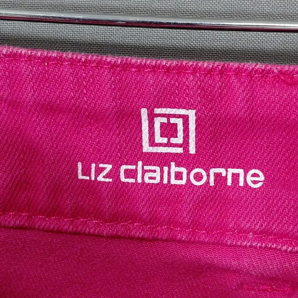 LIZ CLAIBORNE Pink Straight Stretch Pants Women Woven Size 6